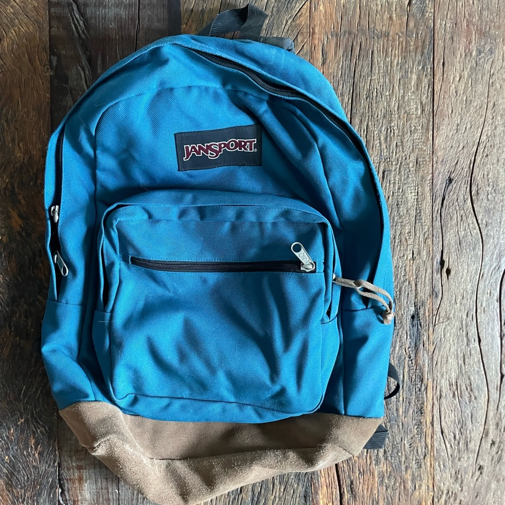 JanSport Blue and Brown Backpack